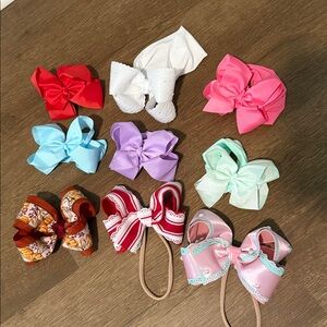 Colorful Kids Hair Bow BUNDLE HANDMADE